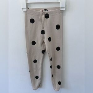 Zara Girl’s Beige with Black Polka Dot Leggings - Size 5-6 years